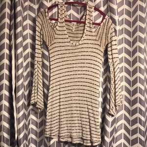 Cold shoulder striped top